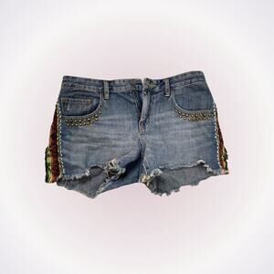 BDG Mid-Rise Embellished Denim Shorts | Sz 29